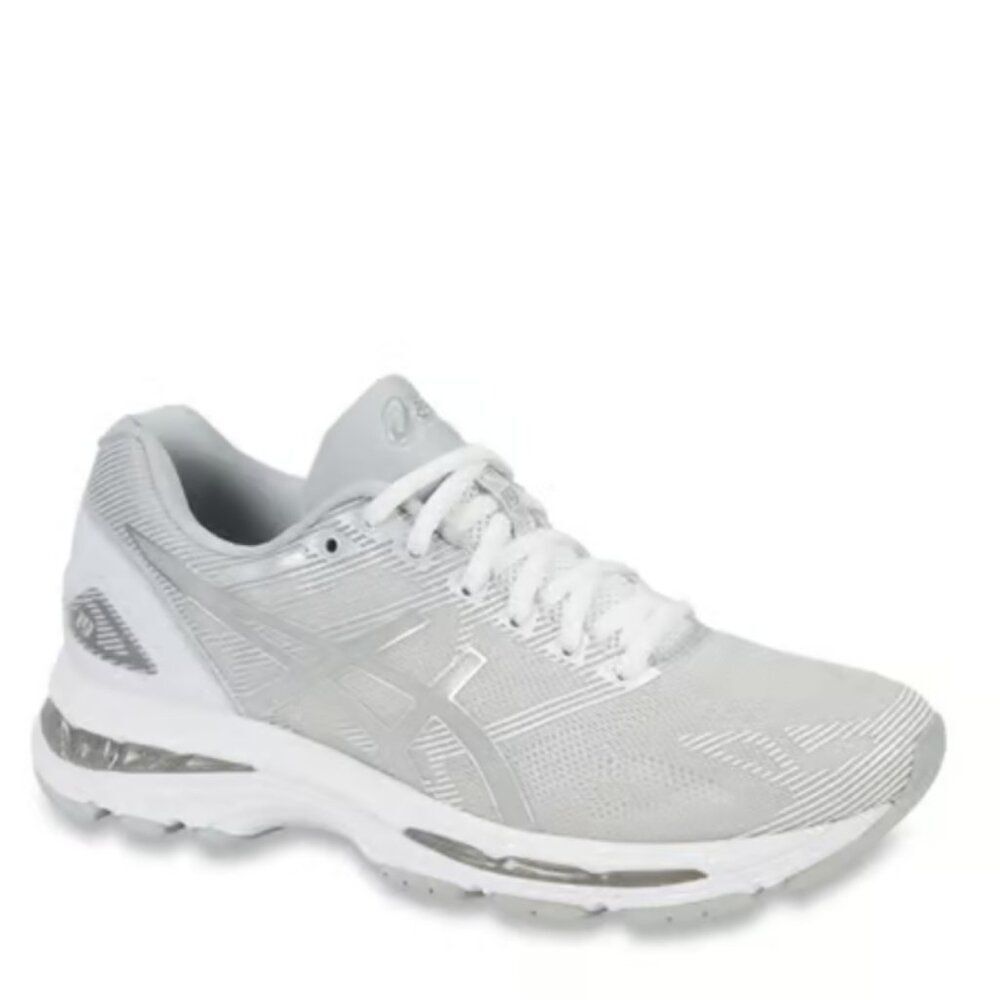 Asics Gel-Nimbus 19 Textile Lace Up Trainers T700N Size 7.5 D Glacier Grey